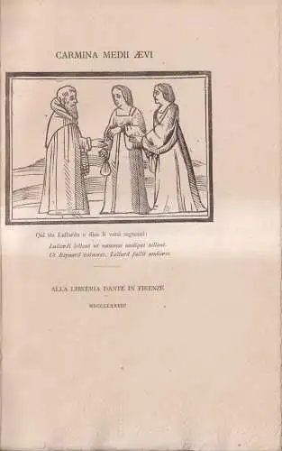 Buch: Carmina Medii Aevi, 1883,  Firenze, Alla Libreria di Dante, italienisch