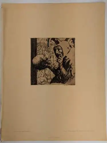 Originalradierung: Die Narren, Fritz Gilsi, Staatsdruckerei, Wien, Grafik, Kunst
