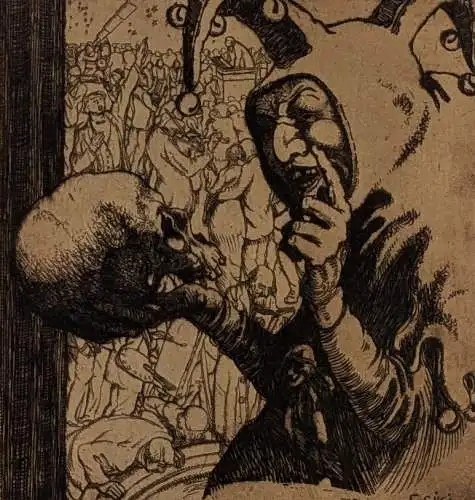 Originalradierung: Die Narren, Fritz Gilsi, Staatsdruckerei, Wien, Grafik, Kunst