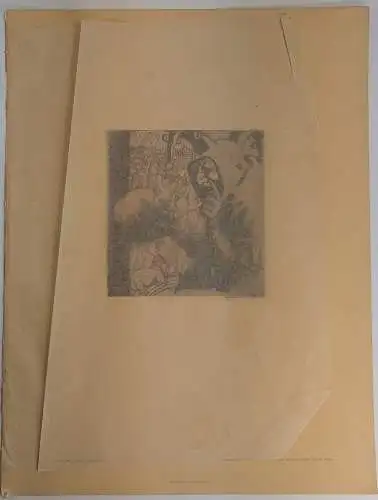 Originalradierung: Die Narren, Fritz Gilsi, Staatsdruckerei, Wien, Grafik, Kunst