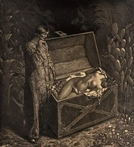 Original-Radierung: Aus Tausend und einer Nacht, Richard Teschner, Staatsdruck