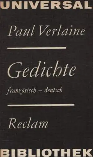 Buch: Gedichte, Verlaine, Paul. Reclams Universal-Bibliothek, 1980