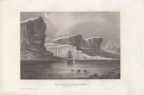 Die Arctic-Gletscher (Melville Bay). aus Meyers Universum, Stahlstich. 1850