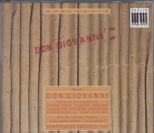 CD-Box: Mozart, Don Giovanni, 1962, Semperoper Dresden 1943, Berlin Classics