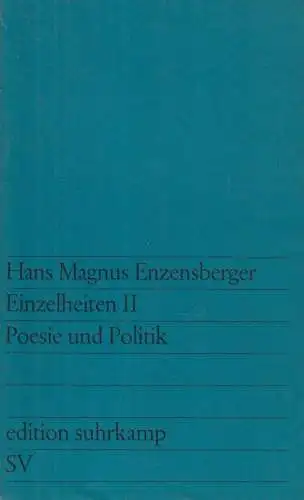 Buch: Einzelheiten II, Enzensberger, Hans Magnus. Edition Suhrkamp, 1963