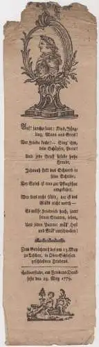 Zum Gedächtnis des am 13. May zu Teschen, in Ober-Schlesien geschlossenen Friede