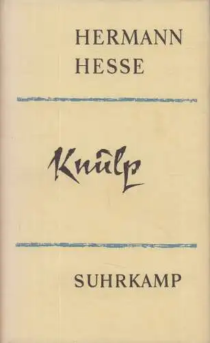 Buch: Knulp, Hesse, Hermann. Gesammelte Werke, 1959, Suhrkamp Verlag