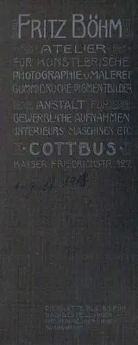 Fotografie Böhm, Cottbus - Portrait Junges Fräulein. August 1908, Fotografie