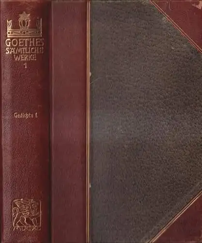 Buch: Goethes Sämtliche Werke 1 - Gedichte I. J. W. Goethe, Cotta'sche Buchhandl