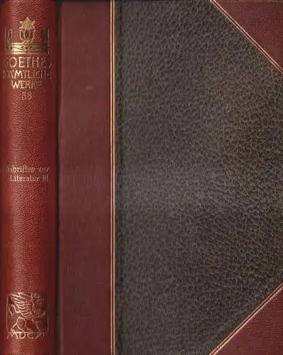 Buch: Goethes Sämtliche Werke 38 - Schriften zur Literatur III, Goethe, Cotta