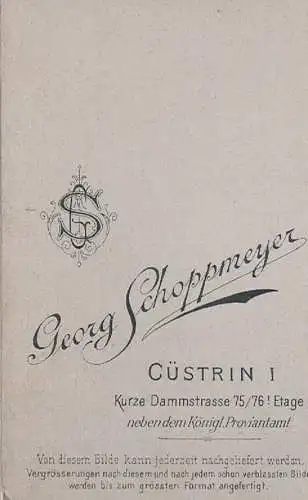 Fotografie Schoppmeyer, Cüstrin - Portrait Junges Fräulein, Fotografie. Fotobild