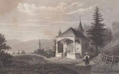 Die Morgarten-Capelle in der Schweiz. aus Meyers Universum, Stahlstich. 1 264518