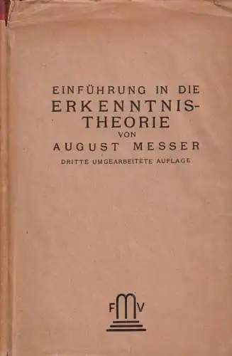 Buch: Einführung in die Erkenntnistheorie, Messer, August, 1927, Felix Meiner