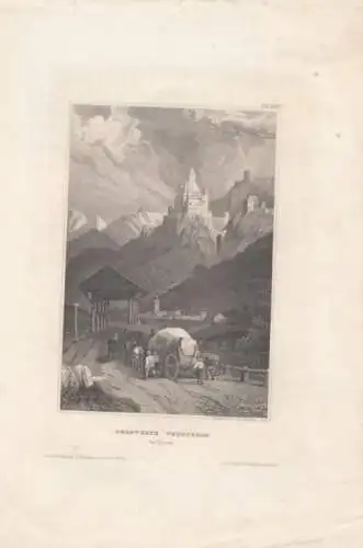 Bergveste Trostberg in Tyrol. aus Meyers Universum, Stahlstich. Kunstgrafik