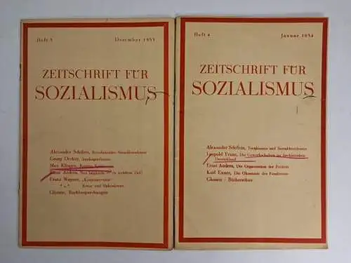 9 Hefte Zeitschrift für Sozialismus, Nr. 1-6, 20-25, 1933-35, Sattler, Graphia