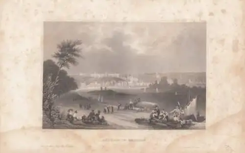 Lüttich in Belgien. aus Meyers Universum, Stahlstich. Kunstgrafik, 1850