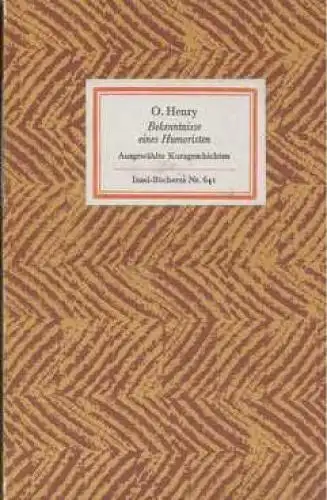 Insel-Bücherei 641, Bekenntnisse eines Humoristen, Henry, O. 1979, Insel-Verlag