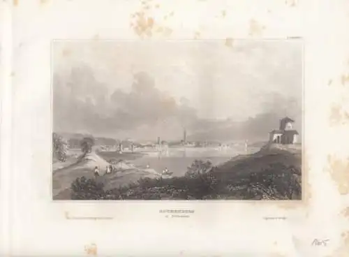 Gothenburg in Schweden. aus Meyers Universum, Stahlstich. Kunstgrafik, 1850