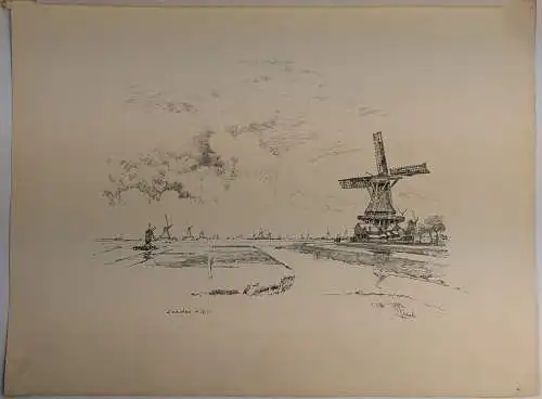 Lithografie: Zaandam, No. 1, 1897, Joseph Penell, 1910, Die Graphischen Künste