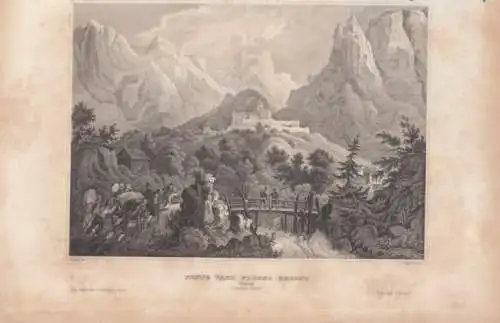 Feste Vano Presso Grigno Tyrol (Suganer Thal). aus Meyers Universum, Stahlstich