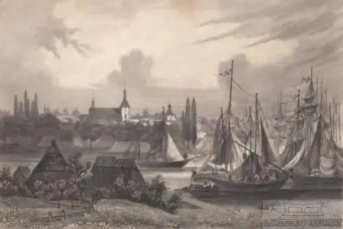 Rendsburg. aus Meyers Universum, Stahlstich. Kunstgrafik, 1850, gebraucht, gut