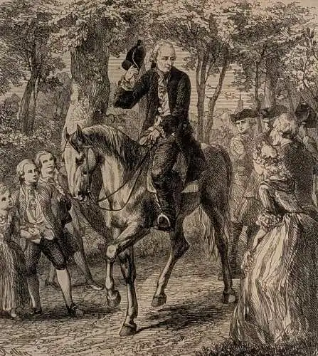 Holzstich: Gellert im Rosenthal zu Leipzig, Daheim, Grafik, 1865, Reproduktion