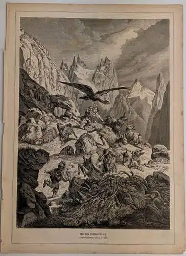 Holzstich: Aus dem Geißbubenleben, Daheim, Grafik, Repro, Heinrich Jenny, 1865