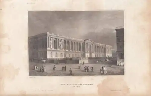 Der Pallast des Louvre in Paris. aus Meyers Universum, Stahlstich. Kunstgrafik