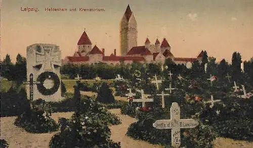 AK Leipzig. Heldenhain und Krematorium. ca.1920, gebraucht, gut