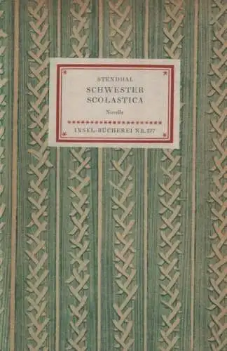 Insel-Bücherei 377, Schwester Scolastica, Stendhal. 1954, Insel-Verlag, Novelle