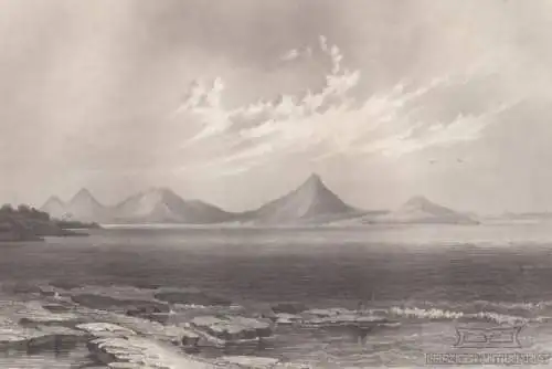 Lake Managua (Central-America). aus Meyers Universum, Stahlstich. Kunstgrafik