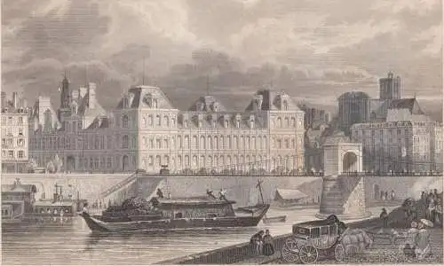 Das Stadthaus in Paris. aus Meyers Universum, Stahlstich. Kunstgrafik, 1850