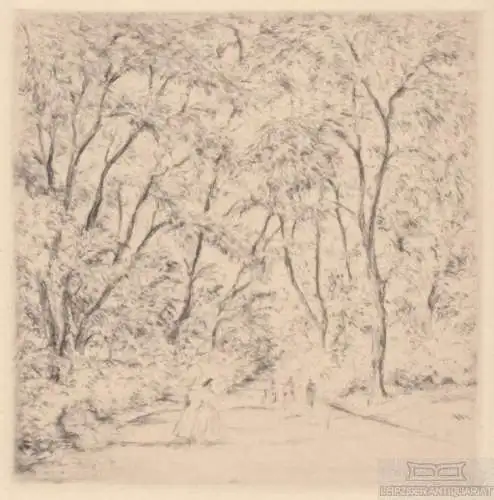 Radierung: Im Berliner Tiergarten, Meid, Hans. Kunstgrafik, ca. 1916