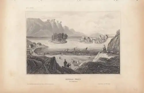 Gullo Fall Trollhätta. aus Meyers Universum, Stahlstich. Kunstgrafik, 185 264339