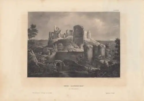 Burg Altenstein in Franken. aus Meyers Universum, Stahlstich. Kunstgrafik, 1850