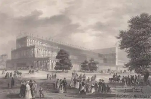 Der Krystall-Pallast. aus Meyers Universum, Stahlstich. Kunstgrafik, 1850