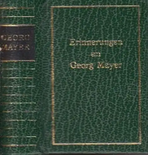 Buch: Erinnerungen an Georg Mayer, Dietze, Klaus u.a. 1984, gebraucht, gut