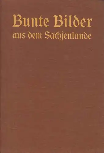Buch: Bunte Bilder aus dem Sachsenlande, Vierter Band, 1927, Pestalozzi-Verein