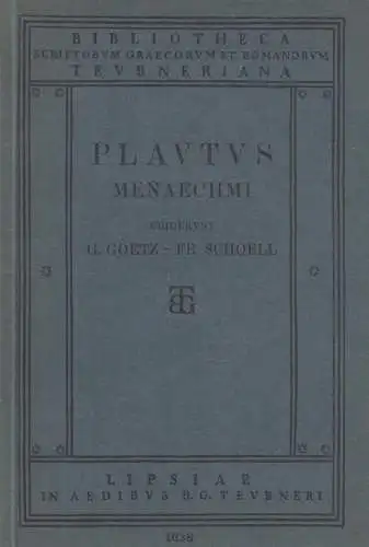 Buch: Menaechmi, Plautus, Titus Maccius, 1929, B. G. Teubner