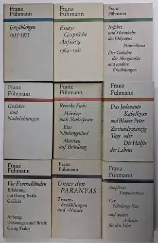Buch: Franz Fühmann - Werke in Einzelbänden, 9 Bände, Hinstorff Verlag, Werke