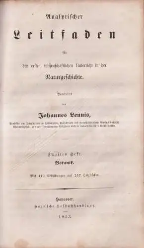 Buch: Analytischer Leitfaden, Erstes bis drittes Heft, Joh. Leunis, 1852, Hahn