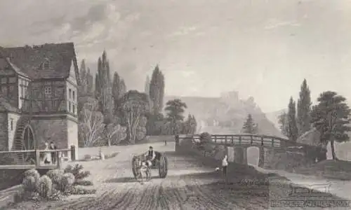 Sayn. aus Meyers Universum, Stahlstich. Kunstgrafik, 1850, gebraucht, gut