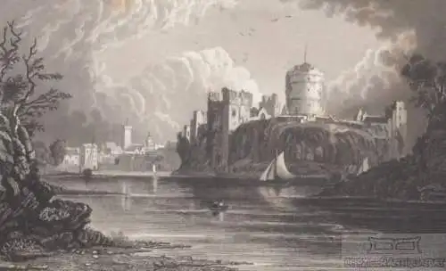 Pembroke Castle. aus Meyers Universum, Stahlstich. Kunstgrafik, 1850