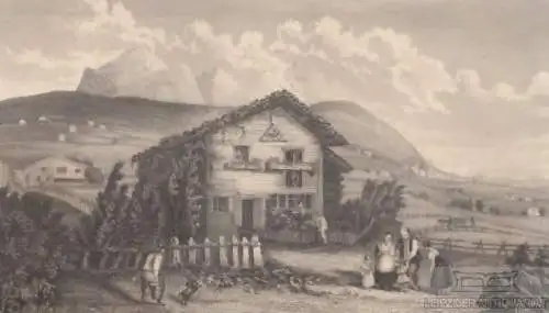 Zwingli's Haus. aus Meyers Universum, Stahlstich. Kunstgrafik, 1850