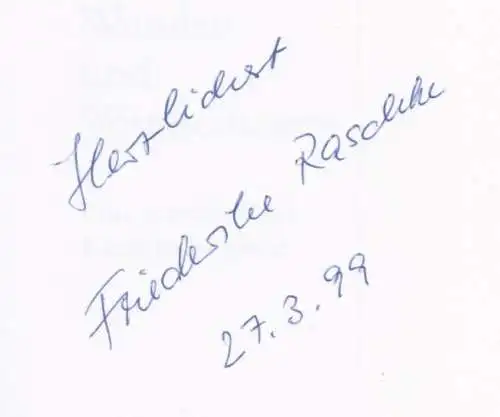 Buch: Von Wunden und Wunderbarem, Raschke, Friederike. 1999, GNN Verlag