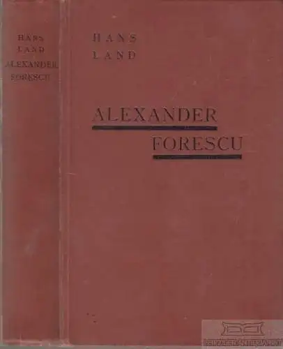 Buch: Alexander Forescu, Land, Hans. Kultur-Reihe, 1928, Kultur-Verlag