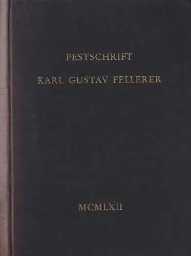 Buch: Festschrift Karl Gustav Fellerer, Hüschen, Heinrich, 1962, Gustav Bosse