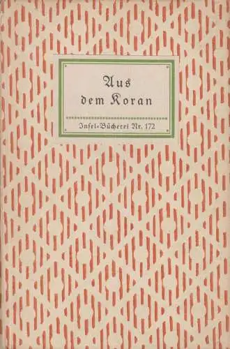Insel-Bücherei 172, Aus dem Koran, Harder, E, Insel-Verlag, gebraucht