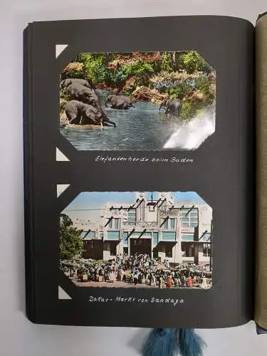 Album mit 72 Postkarten aus Marseille, Rom, Johannesburg, Dakar, Neapel ...