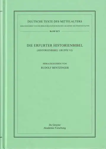 Die Erfurter Historienbibel, Gruppe VI, Bentzinger, Rudolf, 2016, De Gruyter